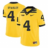 Iowa Hawkeyes 4 Nathan Stanley Yellow College Football Jersey Dzhi,baseball caps,new era cap wholesale,wholesale hats